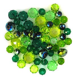 Glasschliffperlen 100g 10-16mm grün Töne
